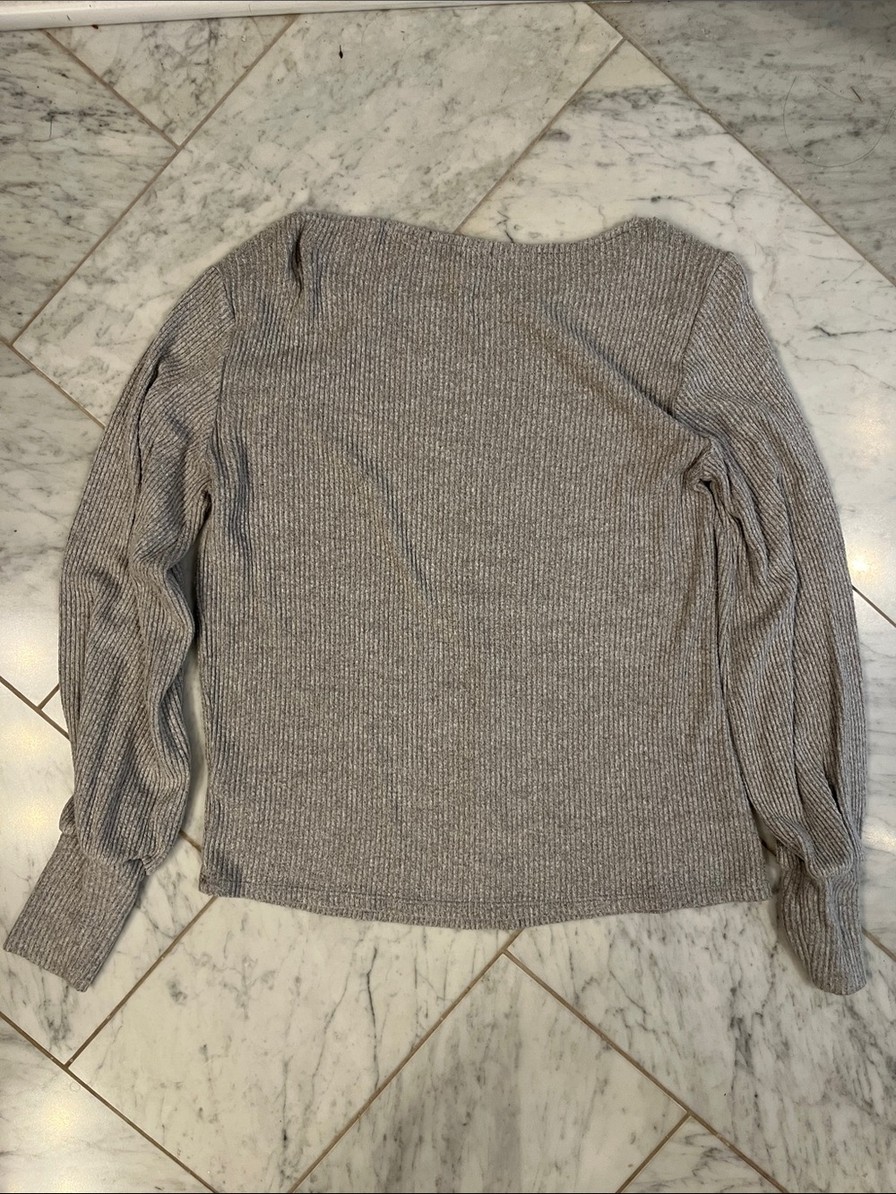 Light Gray Ribbed Sweater - Picture 3 of 4